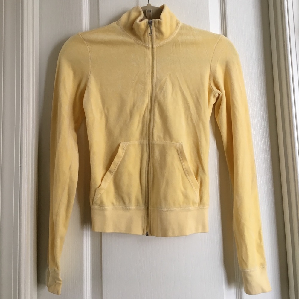 Juicy Couture Yellow Velour Track Jacket P Gem